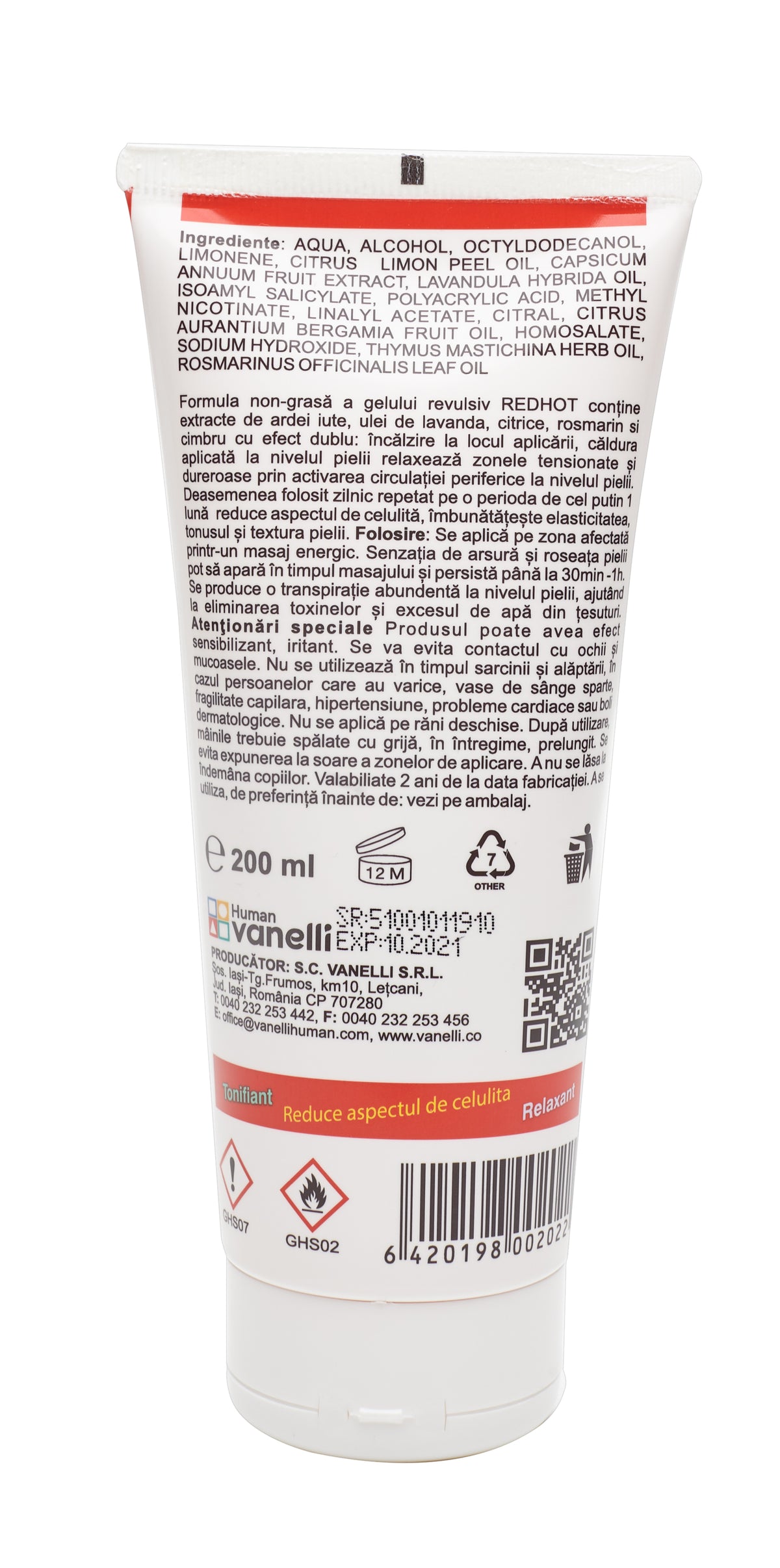 Red Hot, Gel pentru masaj cu efect de incalzire