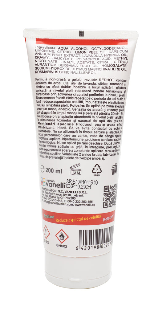 Red Hot, Gel pentru masaj cu efect de incalzire